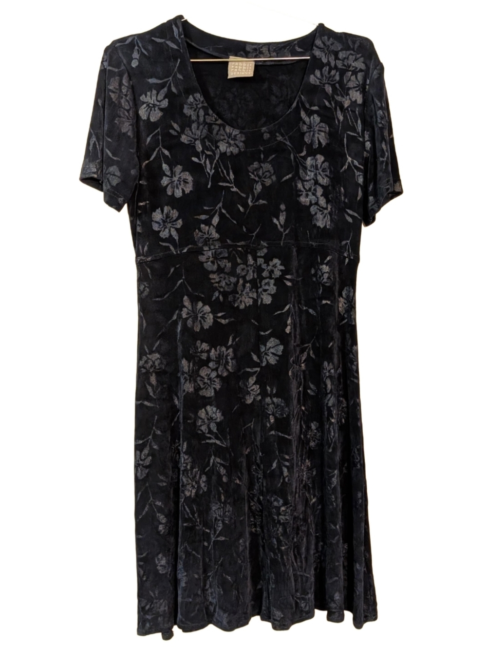Vintage Dark Navy Blue Floral Dress